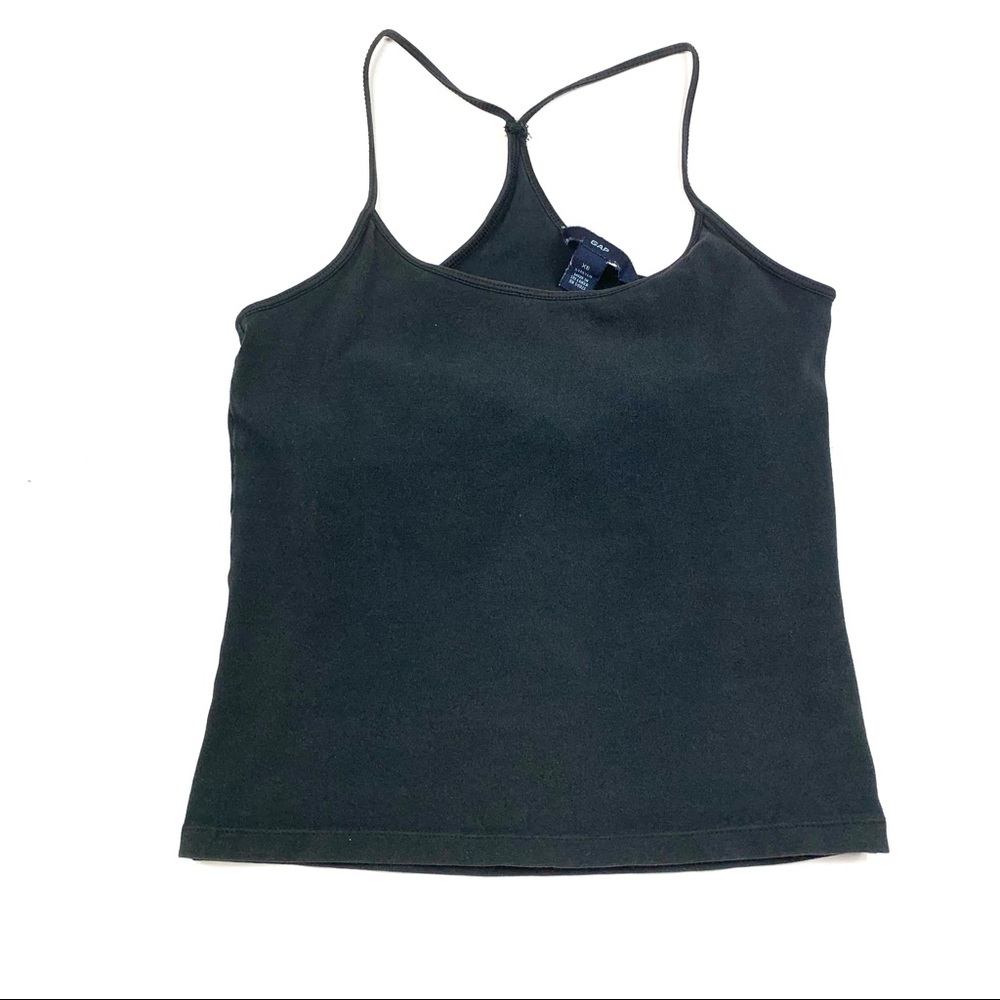 Black Racer Back Stretch Tank Top by GAP, XS